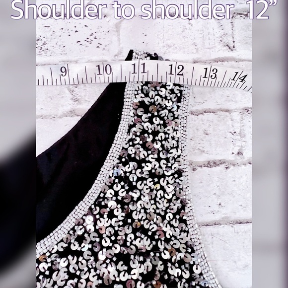 Stenay Vintage Silver Sequin Party Dress made in India Silk Lining 10 - Picture 5 of 14